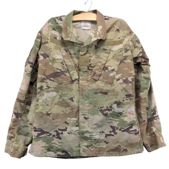 U.S. Military Insect Guard Camo Shirt Green Tan Size Small Long Pockets - Picture 1 of 13